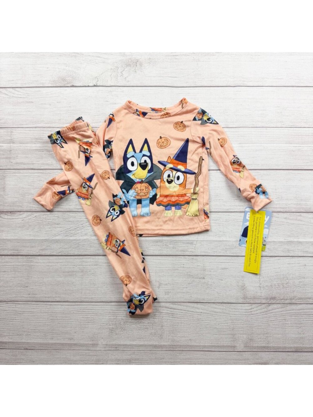 Bluey Toddler 2 Piece Pajama Set Halloween Print Long Sleeve Pants NWT 3T
